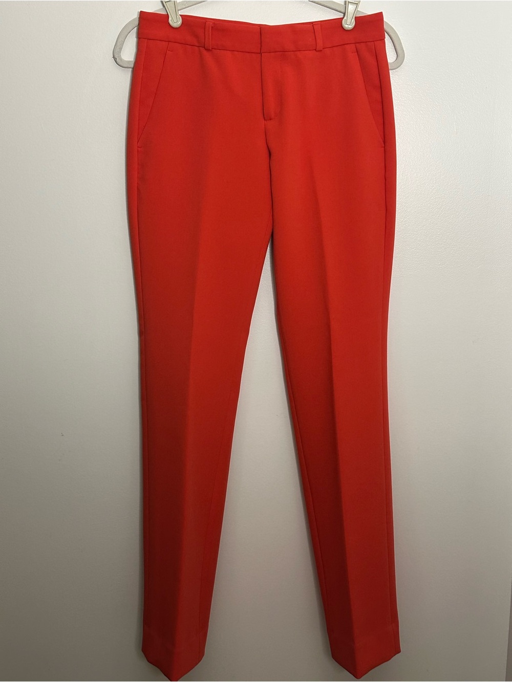 Banana Republic Logan Style | Tailored Mid-Rise Trouser Pant Tomato Red  Size 0